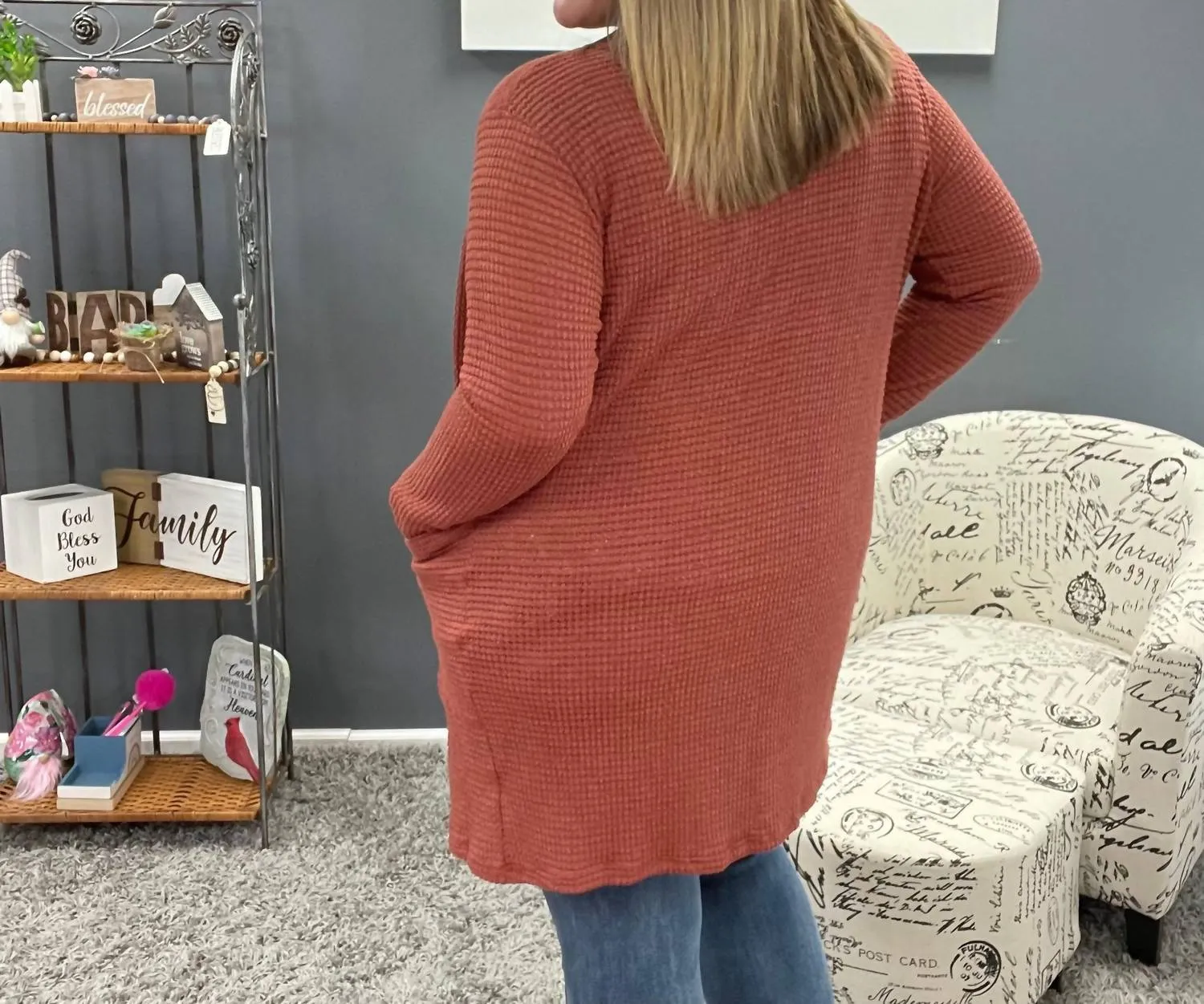 Lola Knit Cardigan In Rust