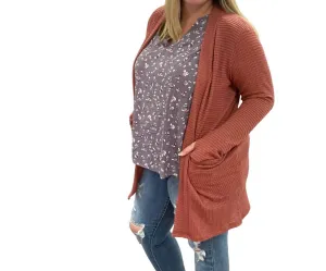 Lola Knit Cardigan In Rust