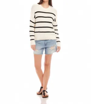 Luca Crewneck Sweater In Black Stripe