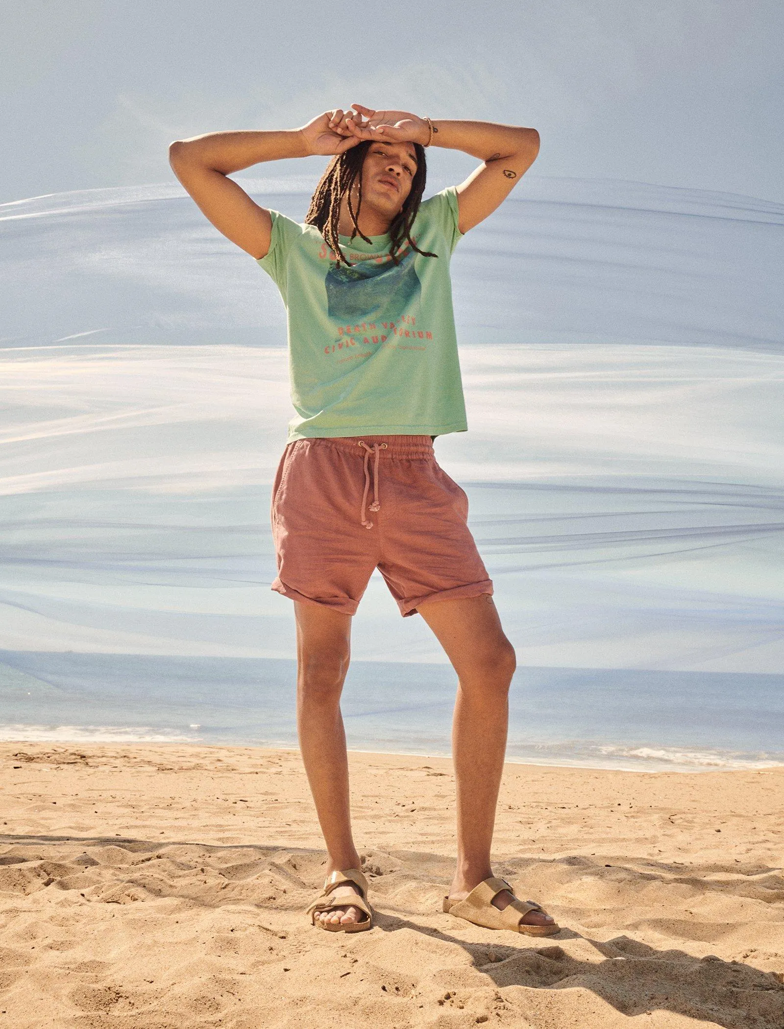 Lucky Brand Men's 7"Pull Up Linen Short