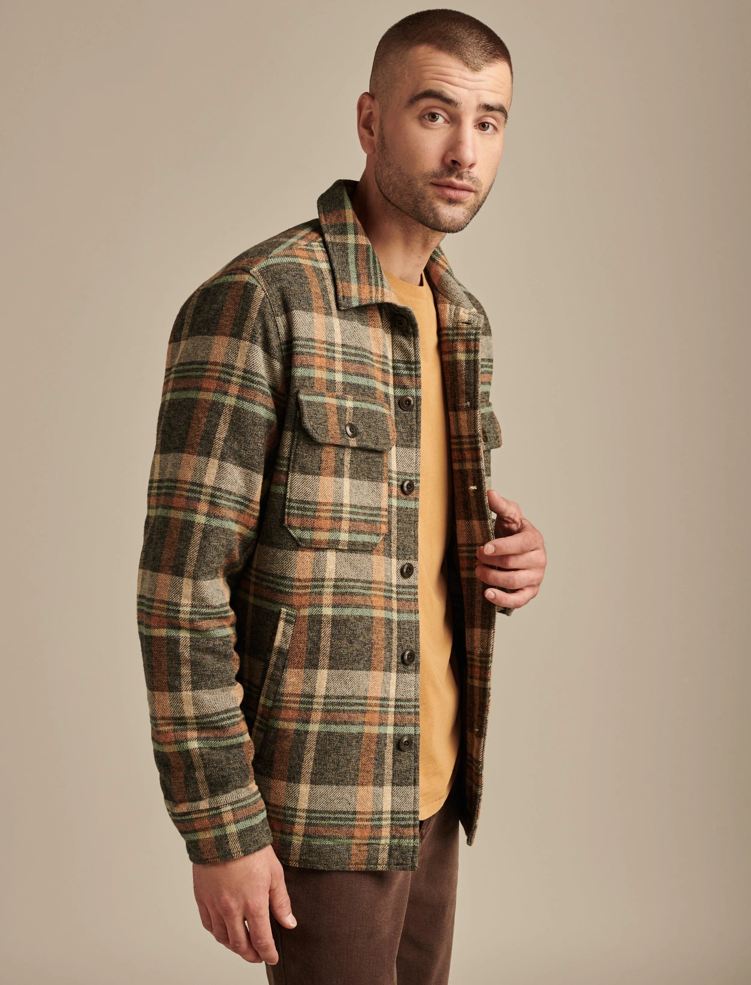Lucky Brand Men's Plaid Shirt Jacket