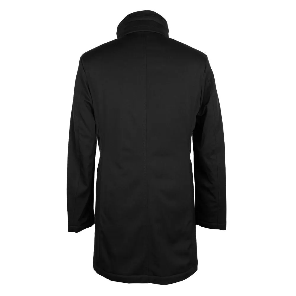 Made in Italy Elegant Virgin Wool Coat with Storm Men's Protection