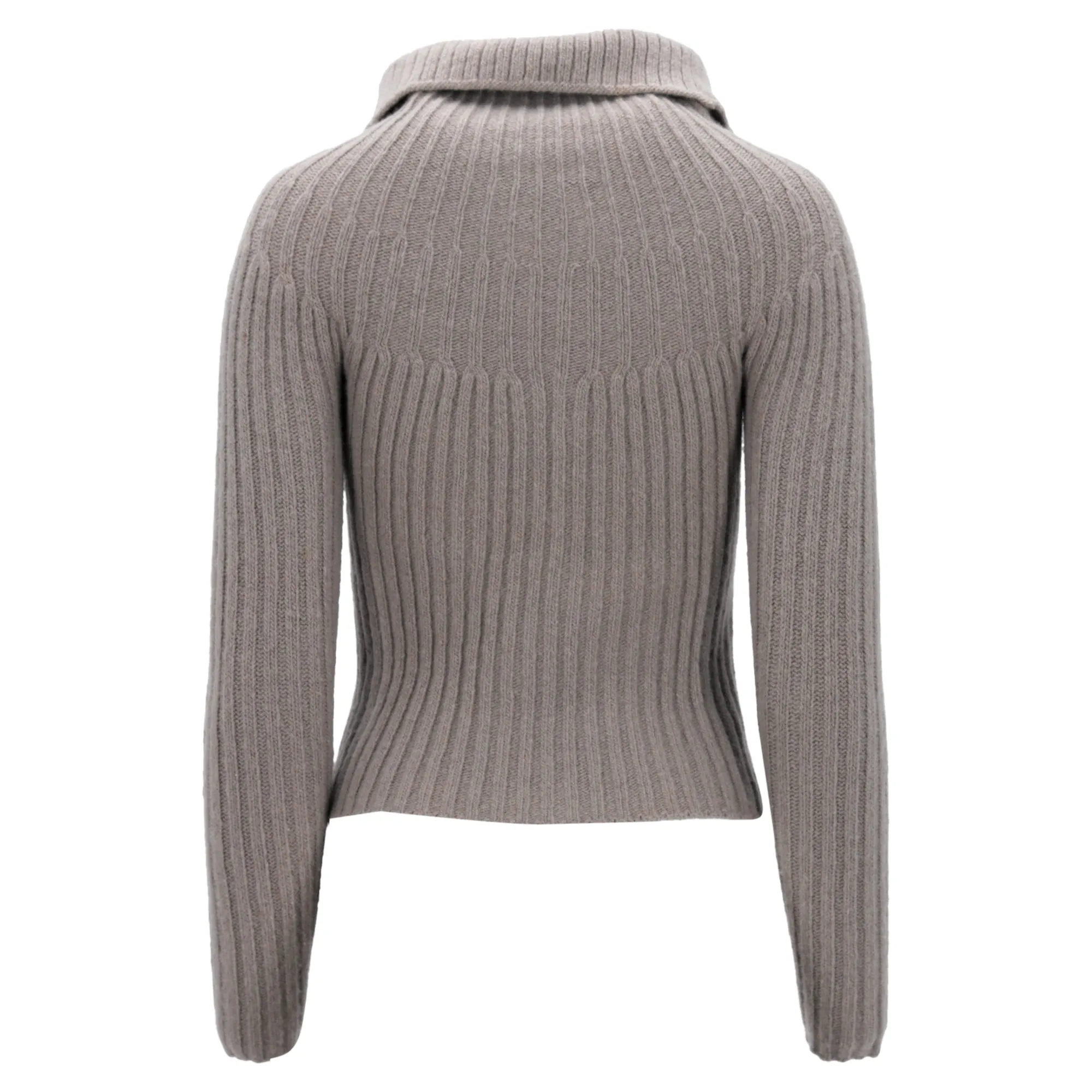 Max Mara Weekend Knitted Zipped Sweater in Grey Wool