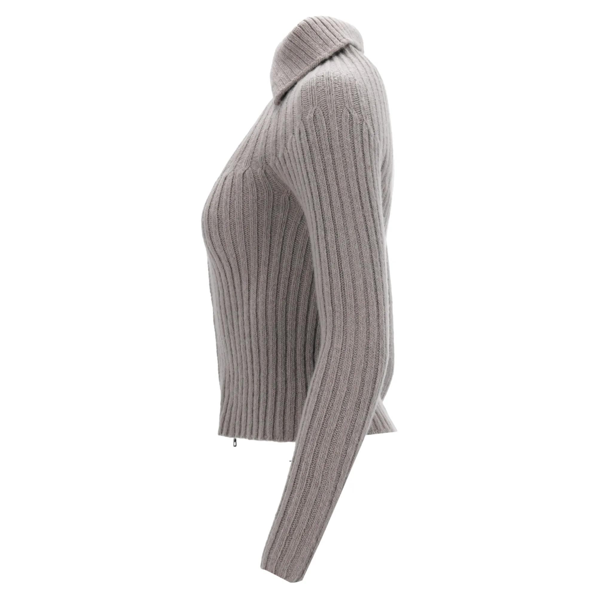 Max Mara Weekend Knitted Zipped Sweater in Grey Wool