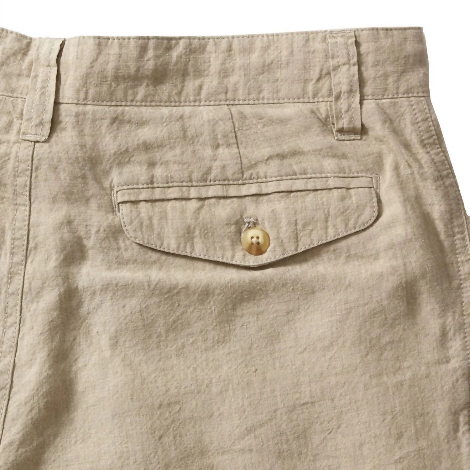 Men Aventura Washed Linen Shorts In Safari