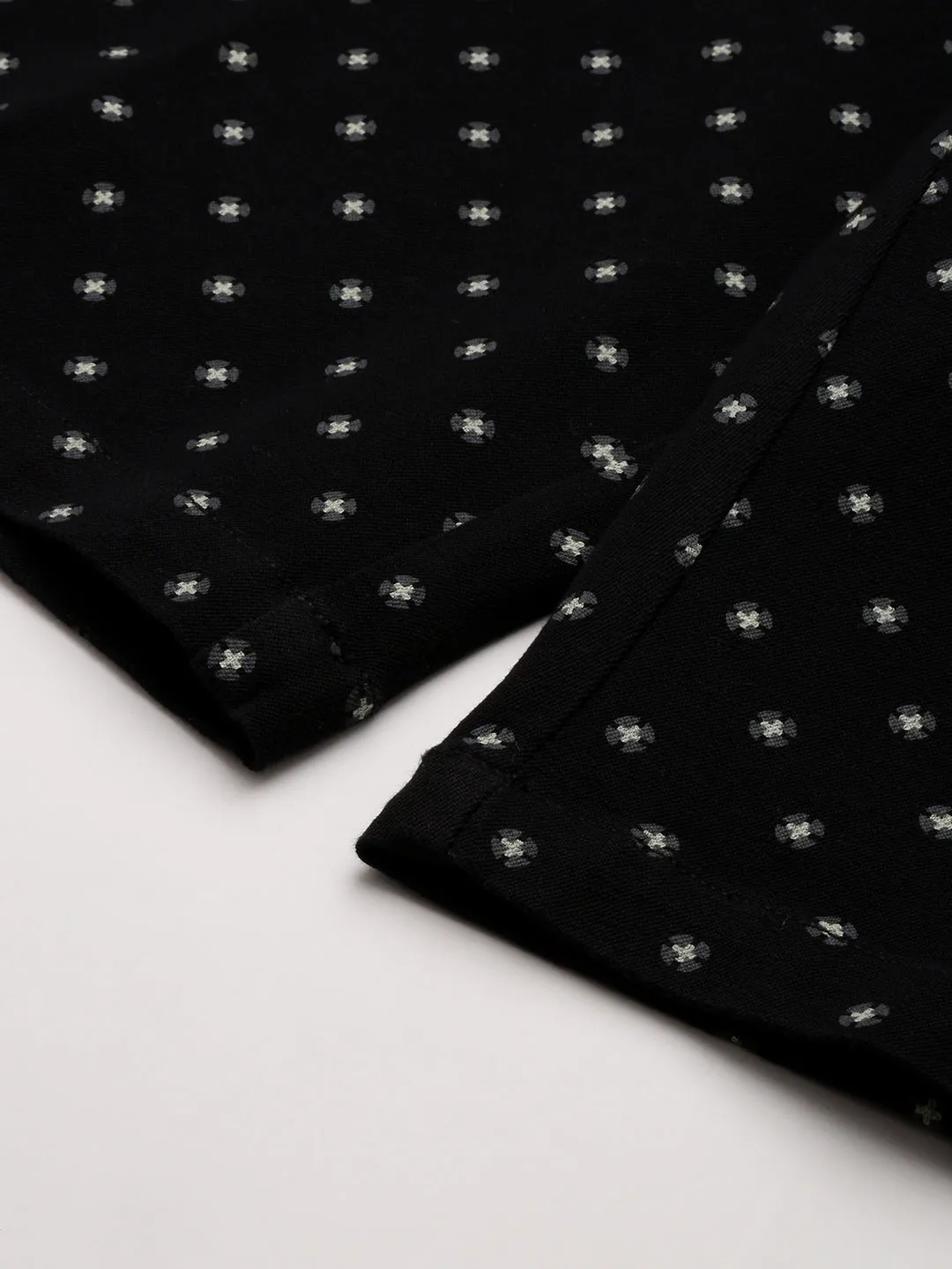 Men Black Printed Cotton Chino Shorts