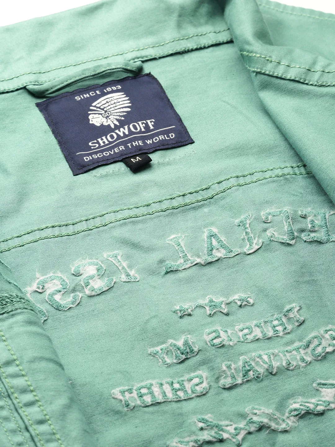 Men Green Solid Casual Shacket
