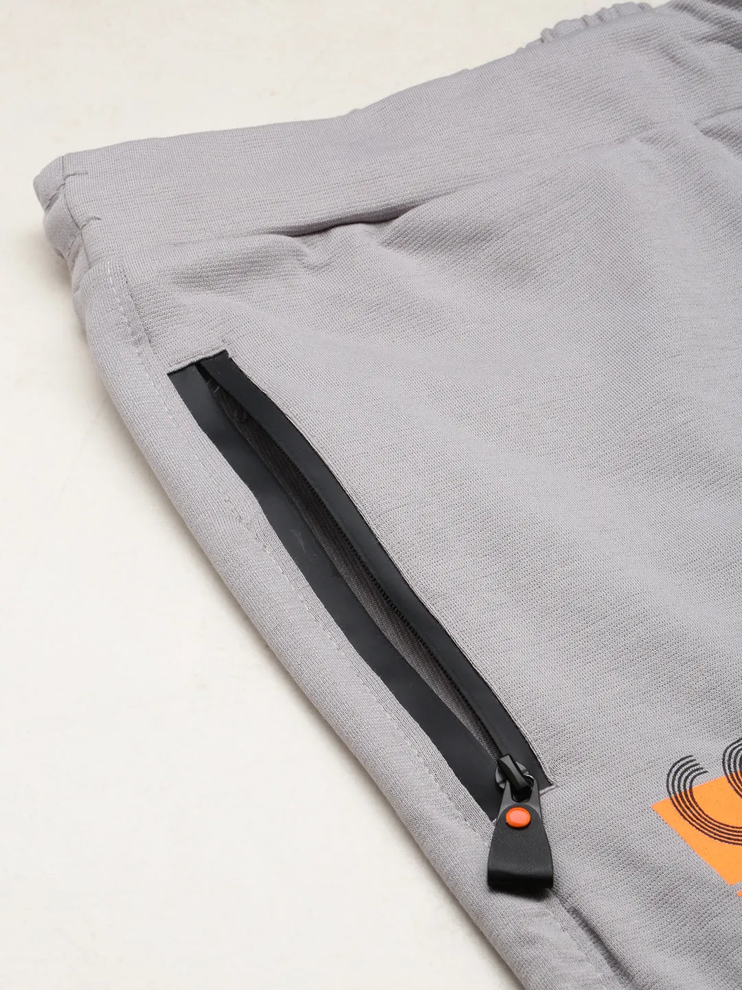 Men Grey Regular Fit Sports Shorts