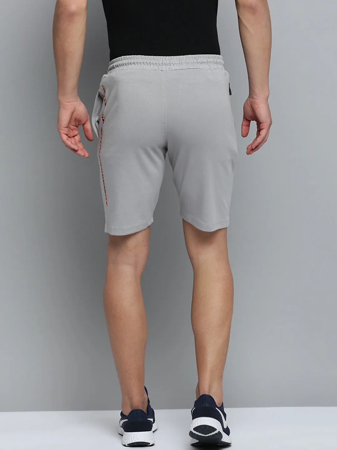 Men Grey Regular Fit Sports Shorts