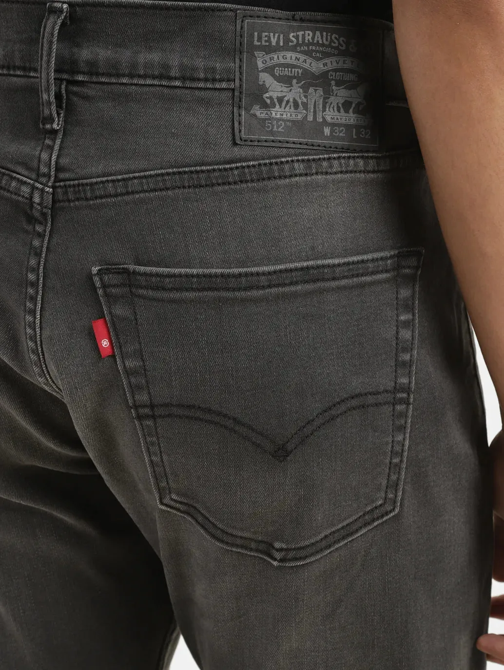 Men's 512 Charcoal Grey Slim Tapered Fit Mid Rise Jeans