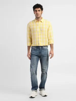 Men's 513 Blue Slim Straight Fit Mid Rise Jeans