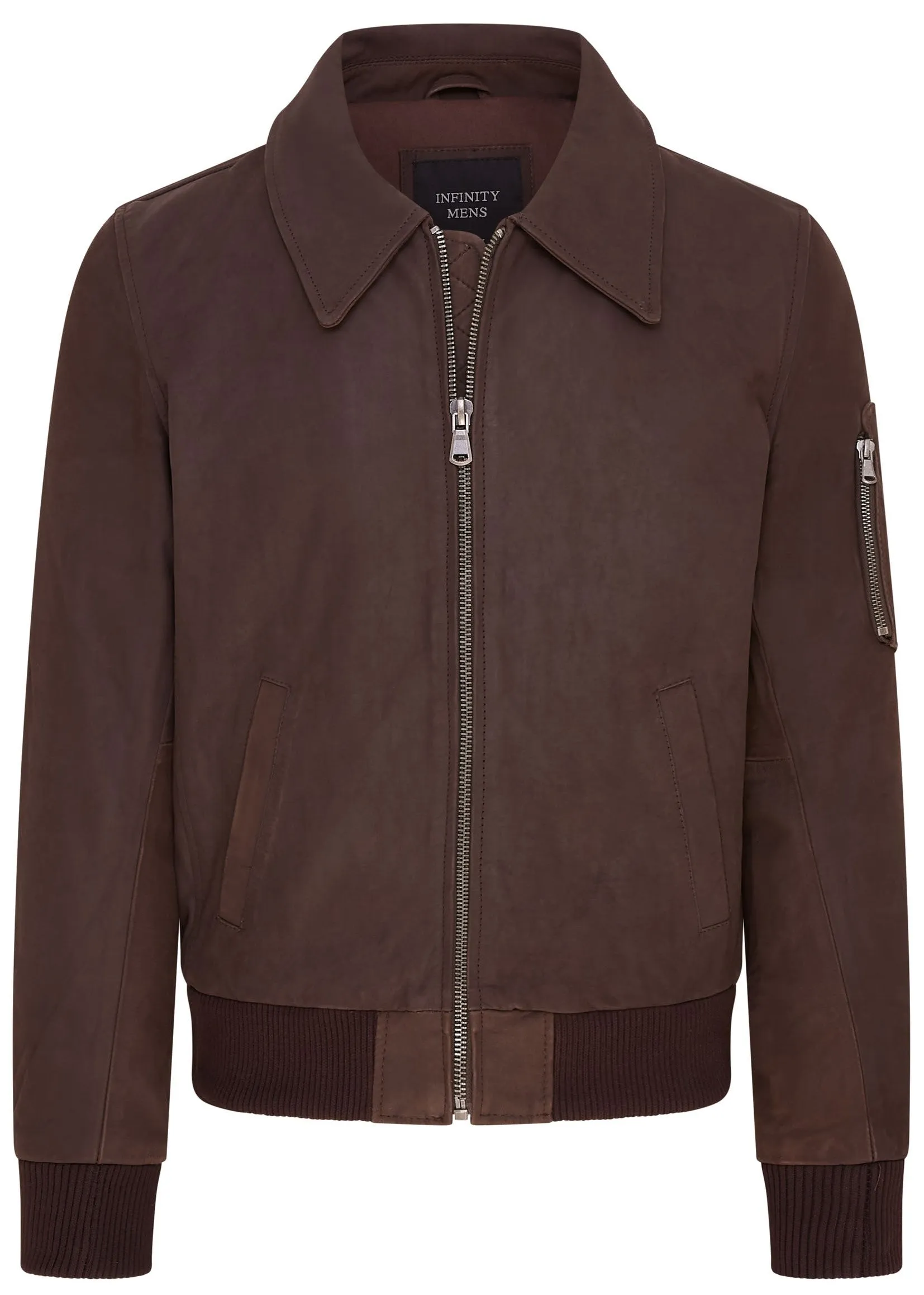 Mens A2 Cowhide Leather Bomber Jacket-Eura