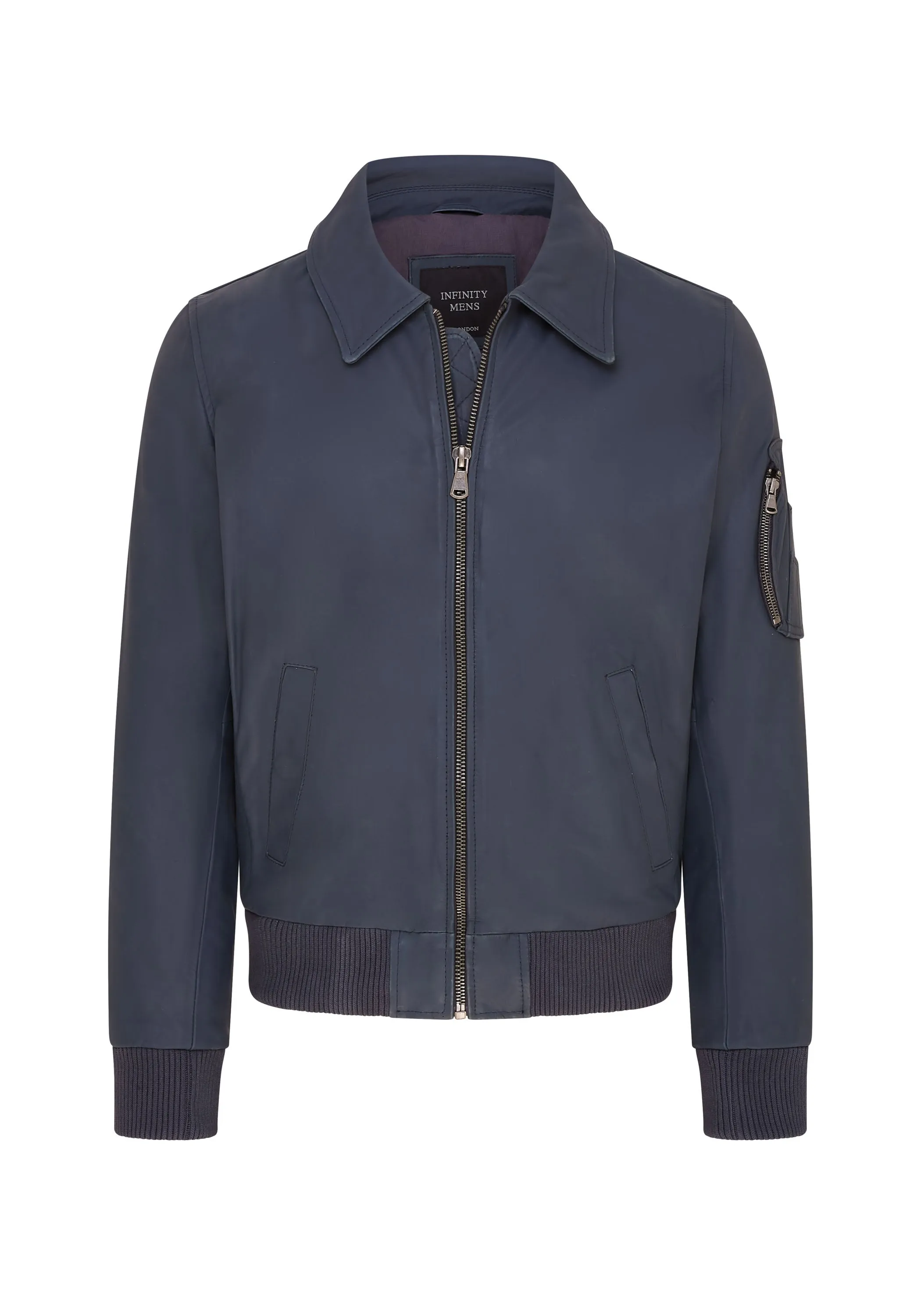 Mens A2 Cowhide Leather Bomber Jacket-Eura