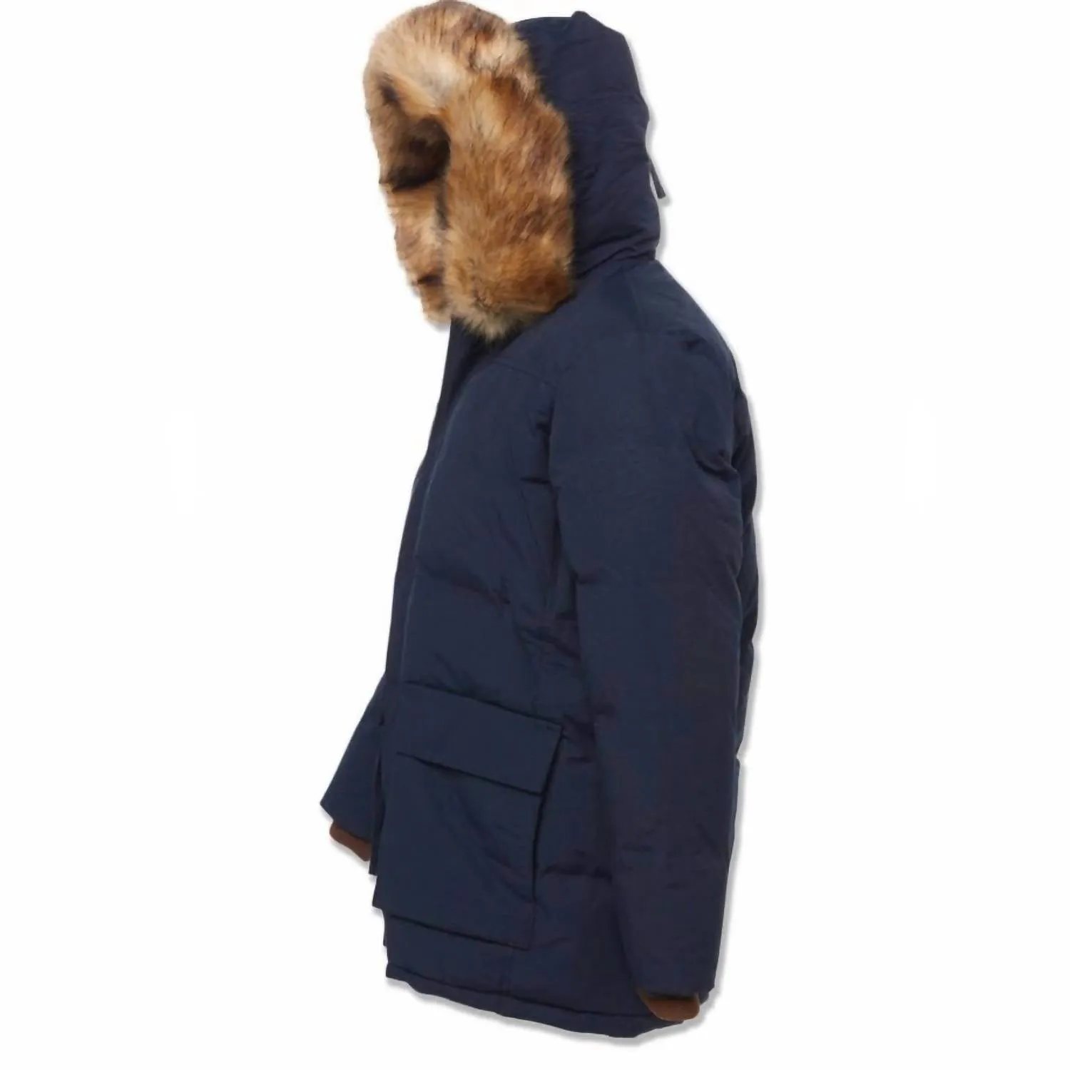 Men's Bismarck Fur Lined Parka Jacket In Navy