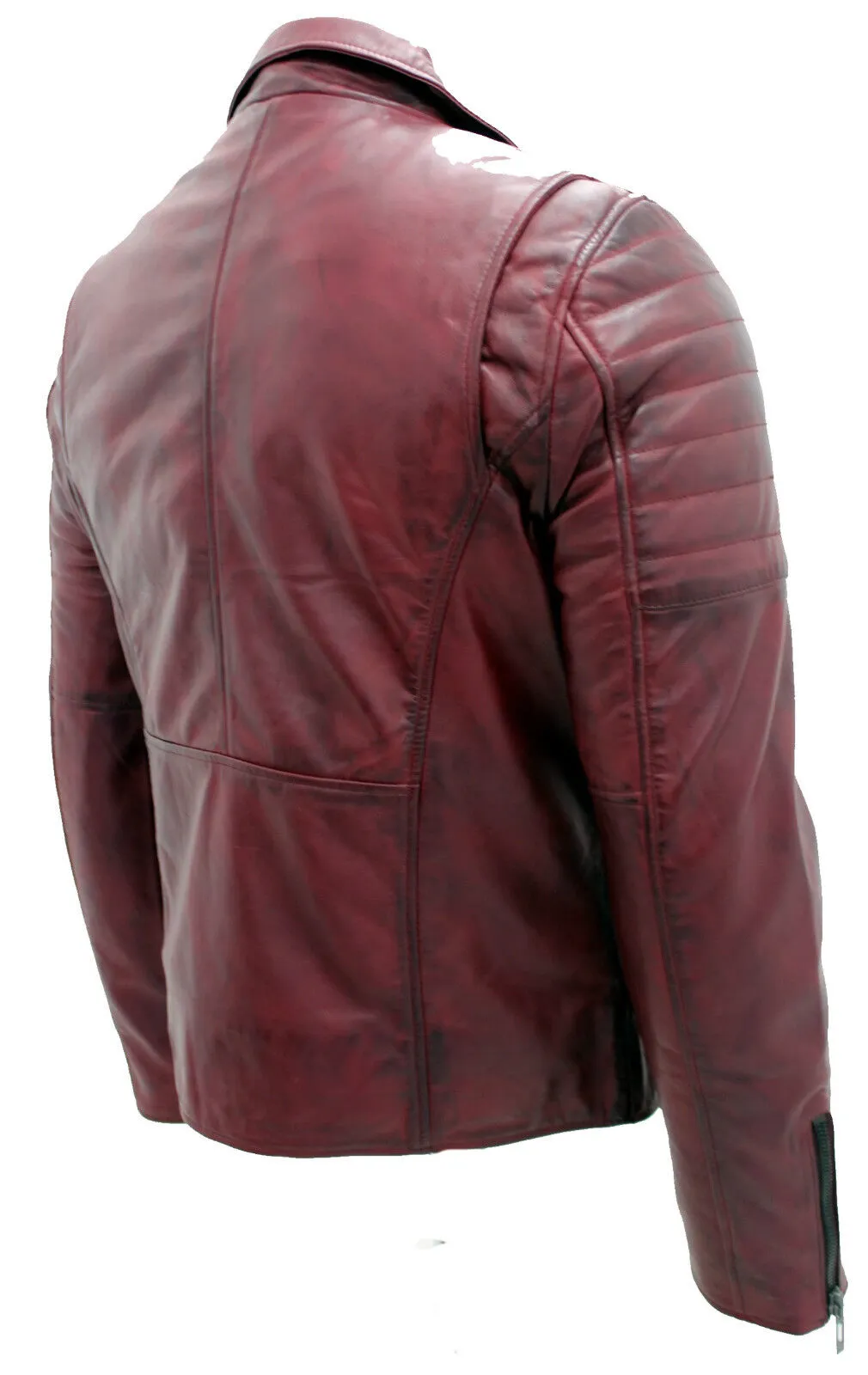 Men's Brando Double Cross Zip Leather Biker Jacket-Casablanca