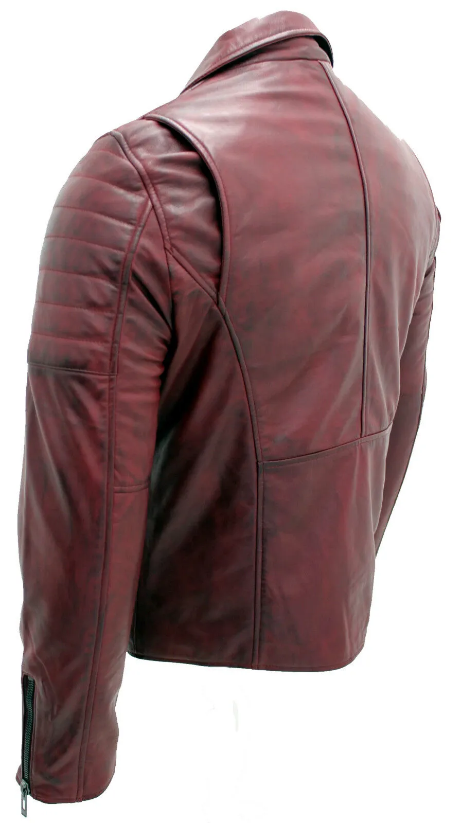 Men's Brando Double Cross Zip Leather Biker Jacket-Casablanca