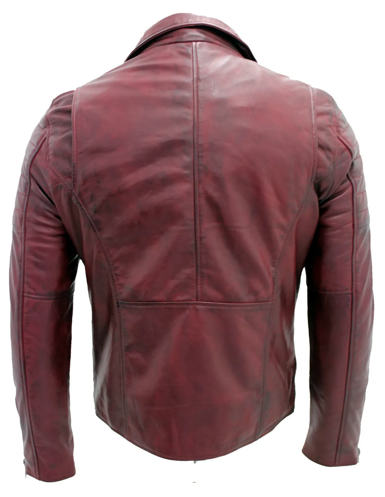 Men's Brando Double Cross Zip Leather Biker Jacket-Casablanca