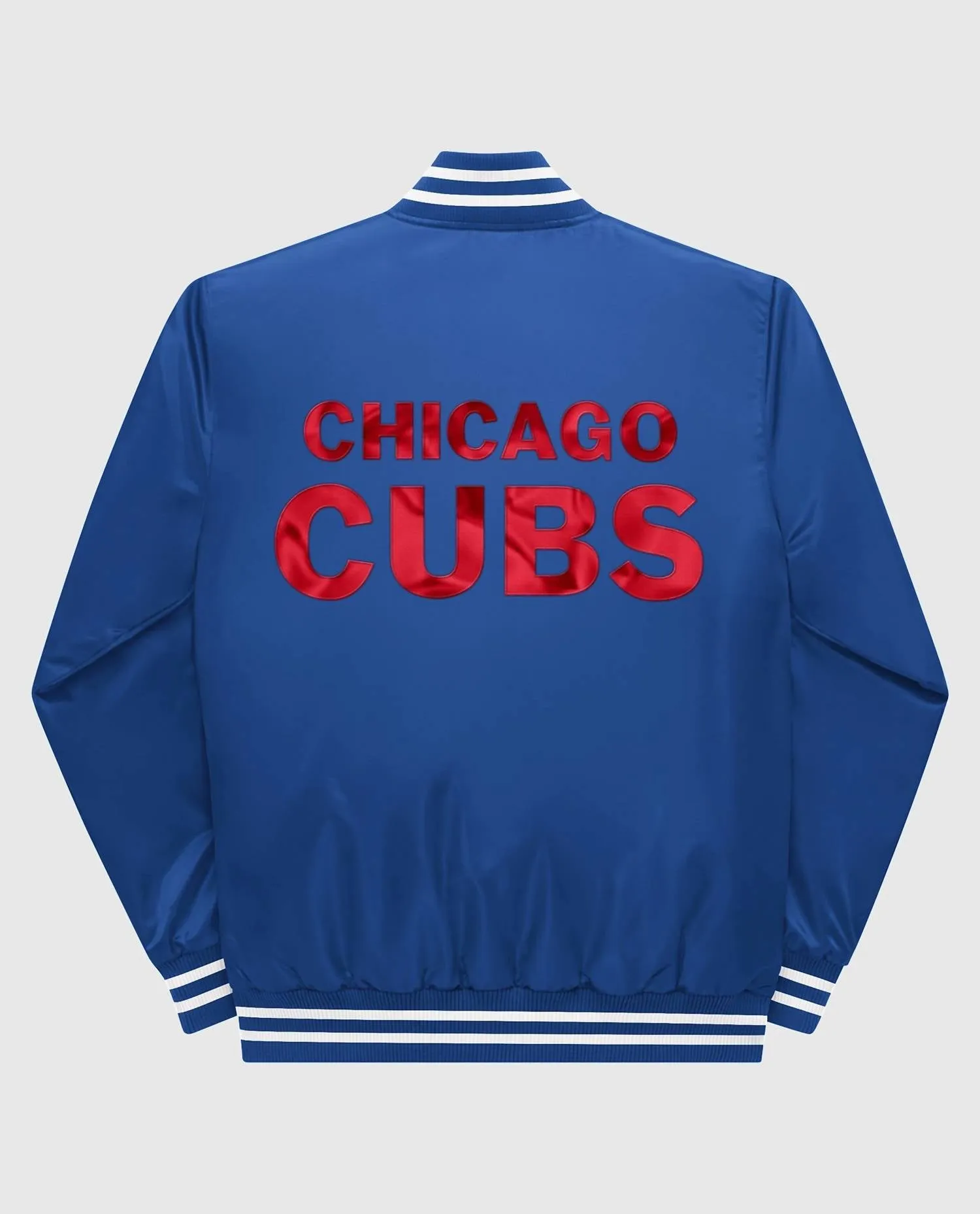 Men's Chicago Cubs Varsity Satin Full Snap Jacket In Chicago Cubs Blue