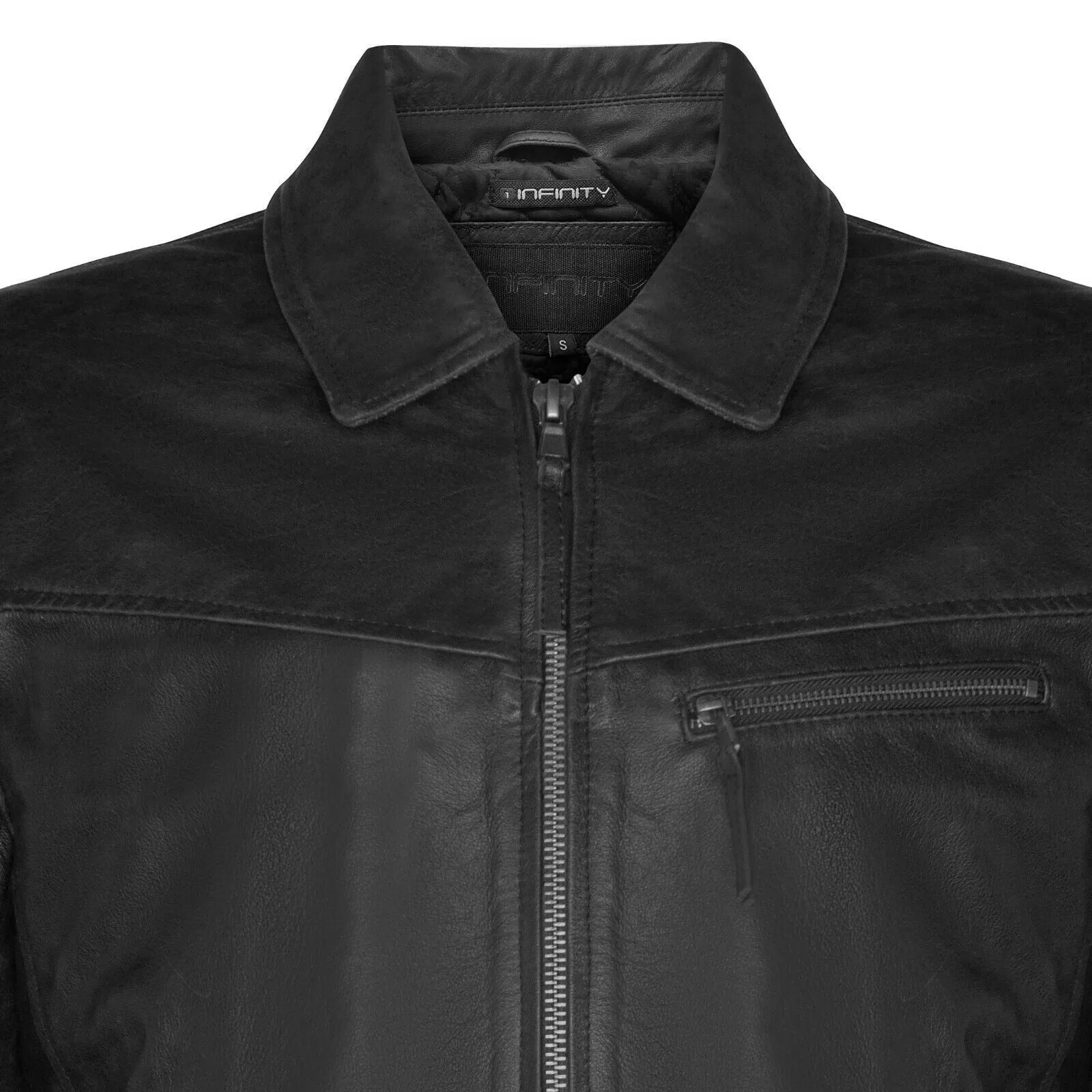 Mens Classic Cow Hide Leather Biker Jacket