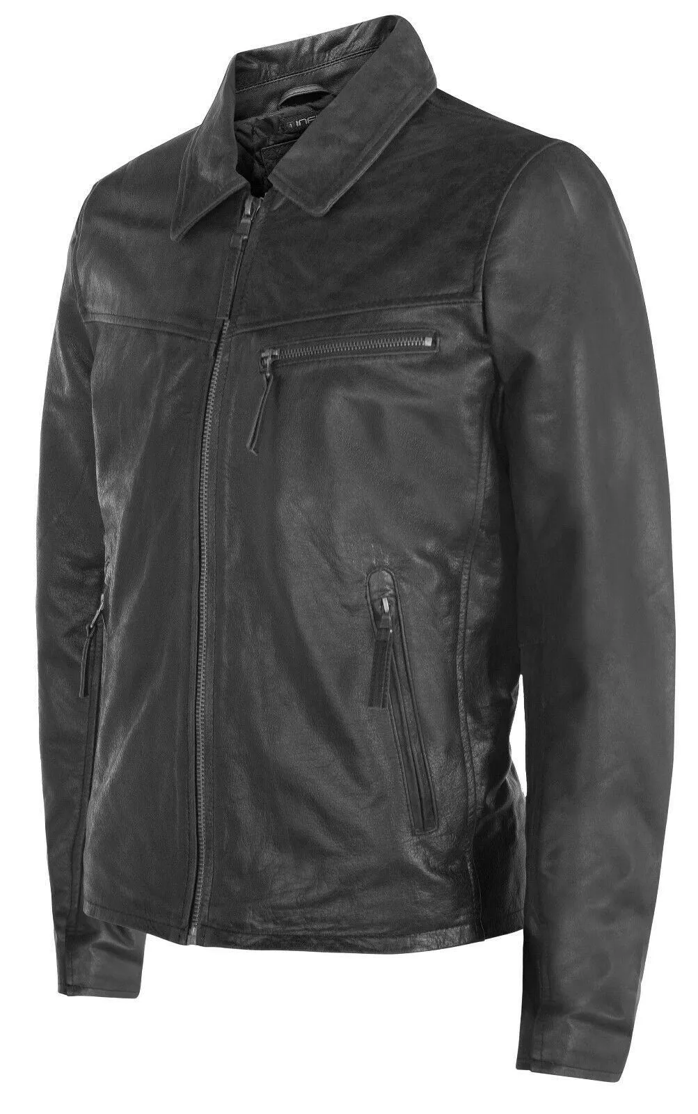 Mens Classic Cow Hide Leather Biker Jacket