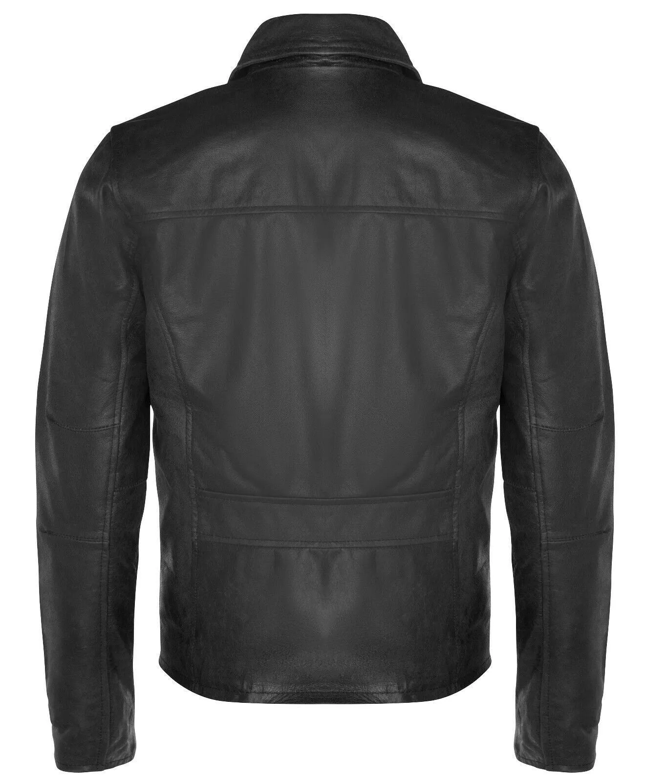 Mens Classic Cow Hide Leather Biker Jacket