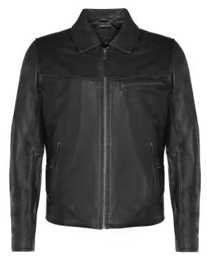 Mens Classic Cow Hide Leather Biker Jacket