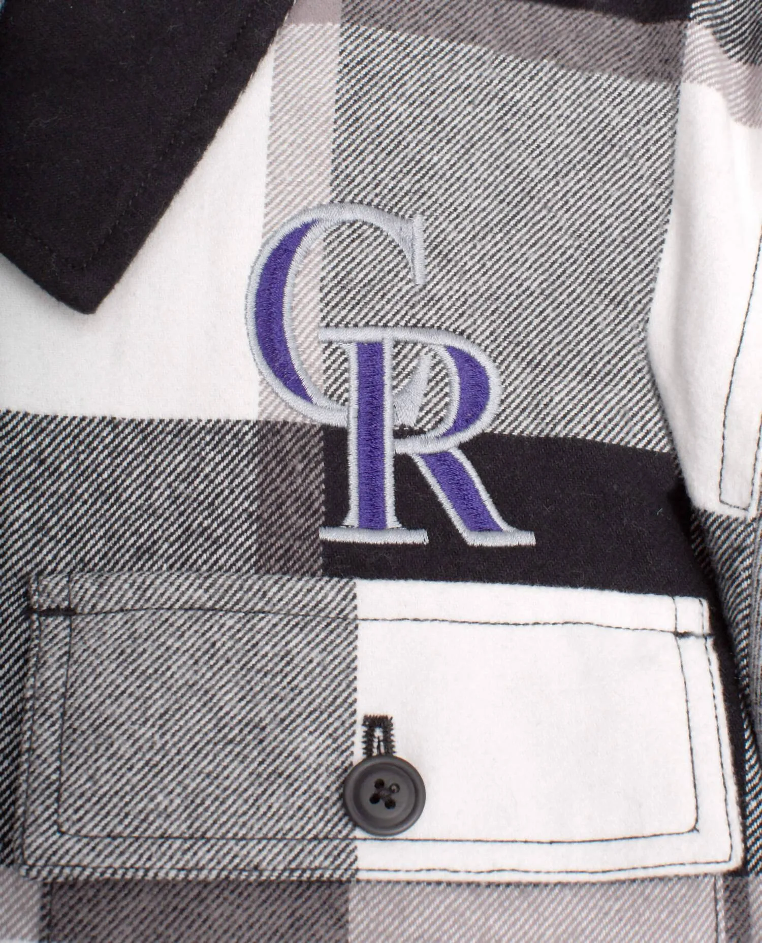 Men's Colorado Rockies Cotton Flannel Full-Snap Jacket In Black