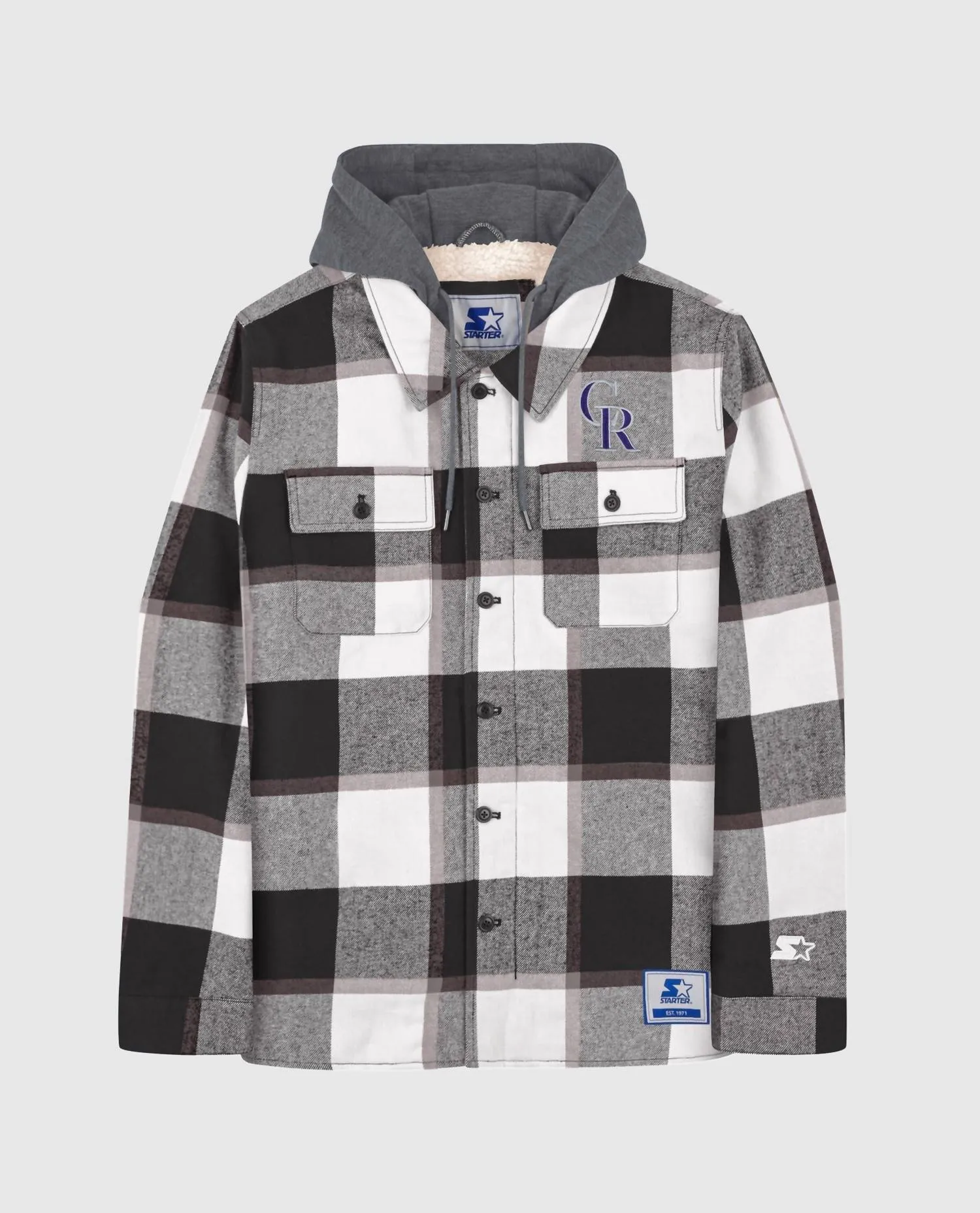 Men's Colorado Rockies Cotton Flannel Full-Snap Jacket In Black