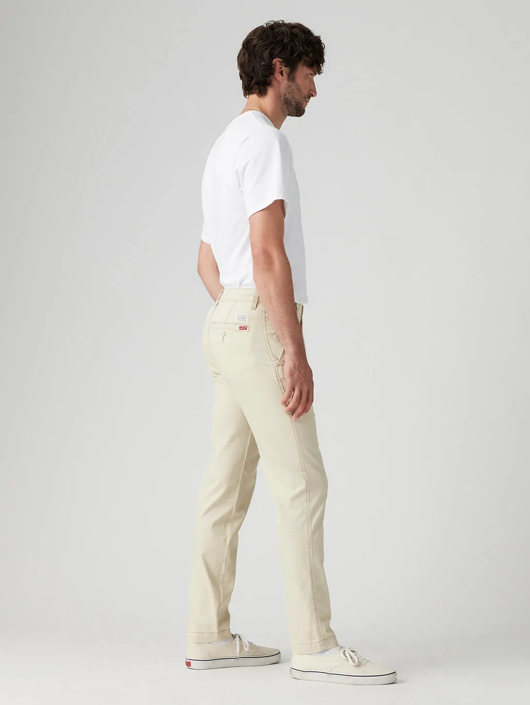 Men's Cream Regular Fit Chinos