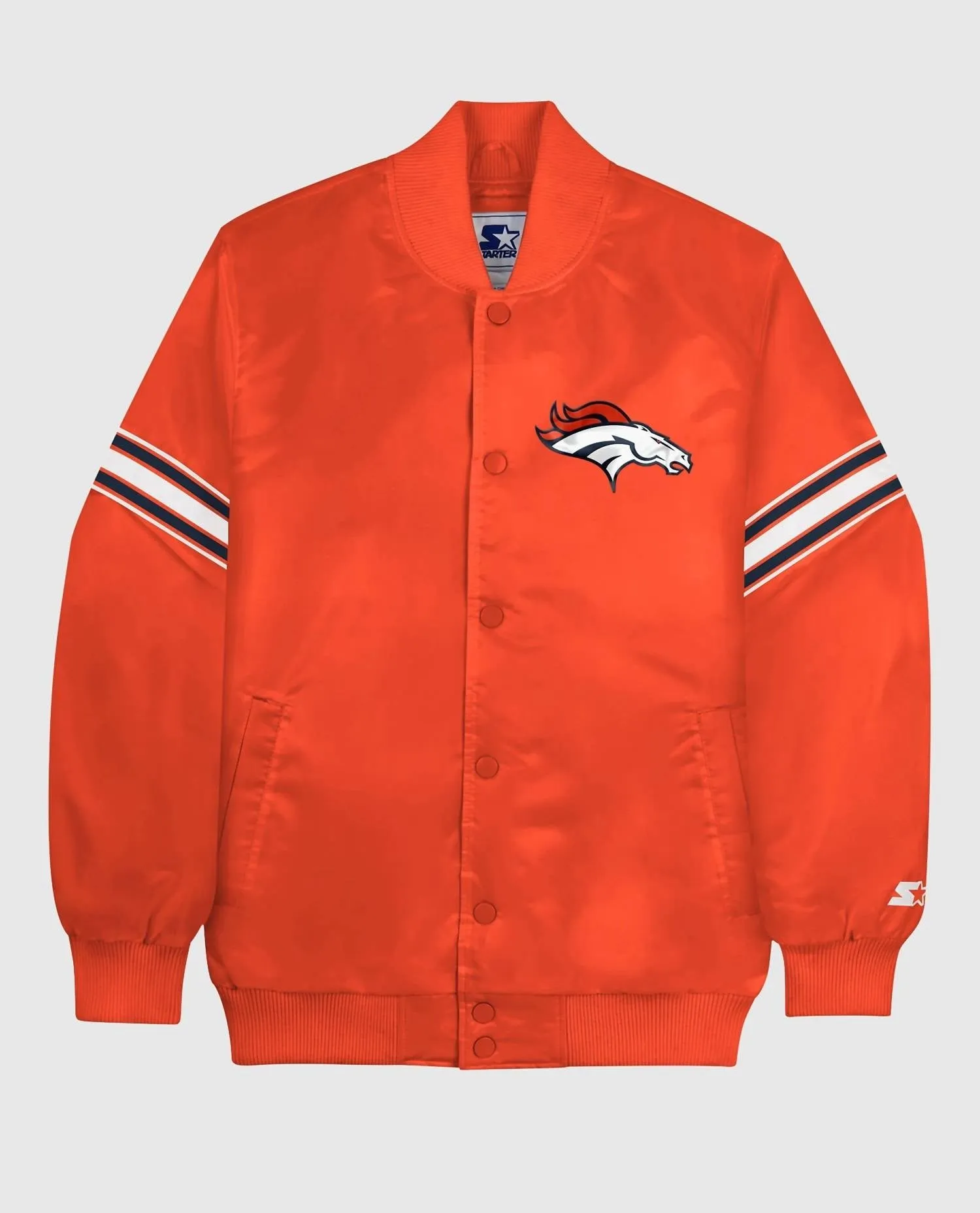 Men's Denver Broncos Satin Full-Snap Jacket In Orange