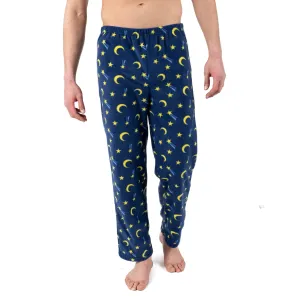 Mens Fleece Pajama Pants Moon