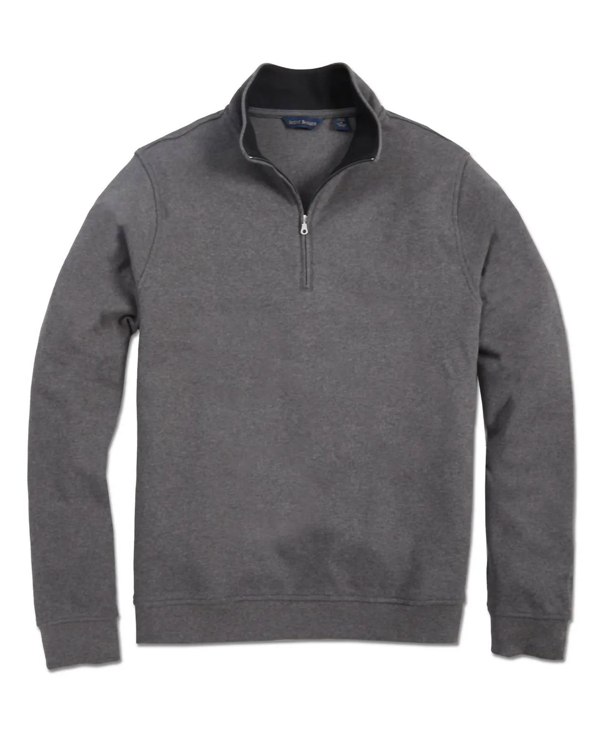 Men's Pima Interlock Zip Mock In Charcoal