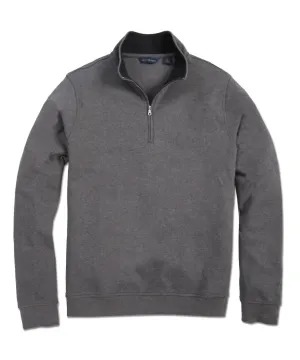 Men's Pima Interlock Zip Mock In Charcoal