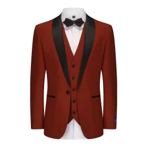 Men's Premium 3 Pc Shawl Lapel Slim Fit Tuxedo Set