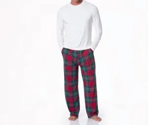 Men's Print Pajama Pants In Peacock Plaid