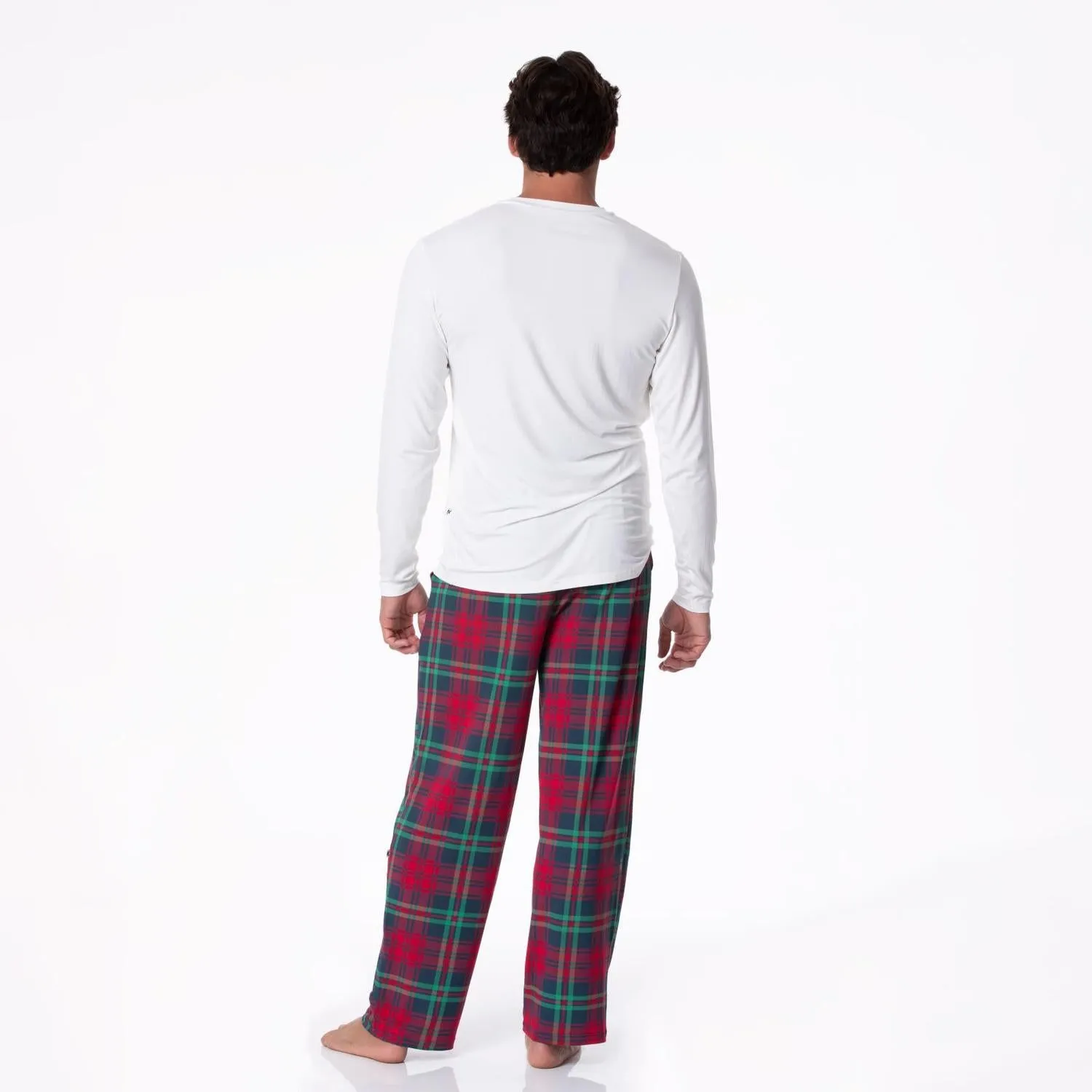 Men's Print Pajama Pants In Peacock Plaid