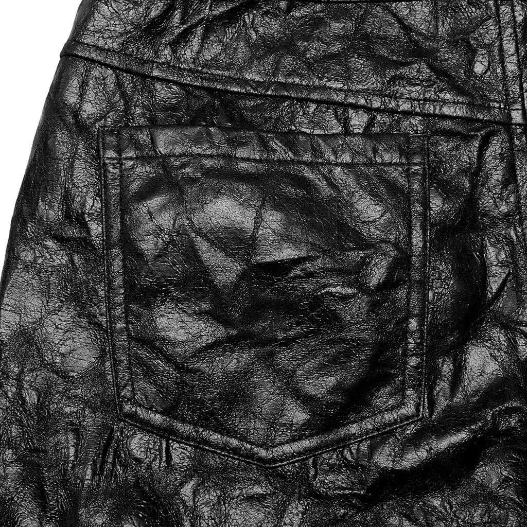 Men's Punk Pleated Textured Leather Pants