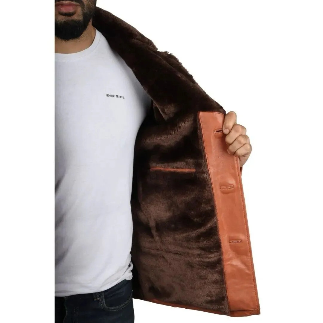 Men's Reefer Leather Blazer Jacket - Pablo