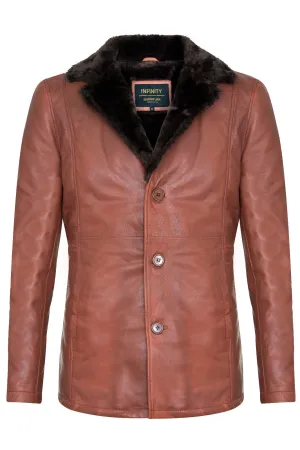Men's Reefer Leather Blazer Jacket - Pablo
