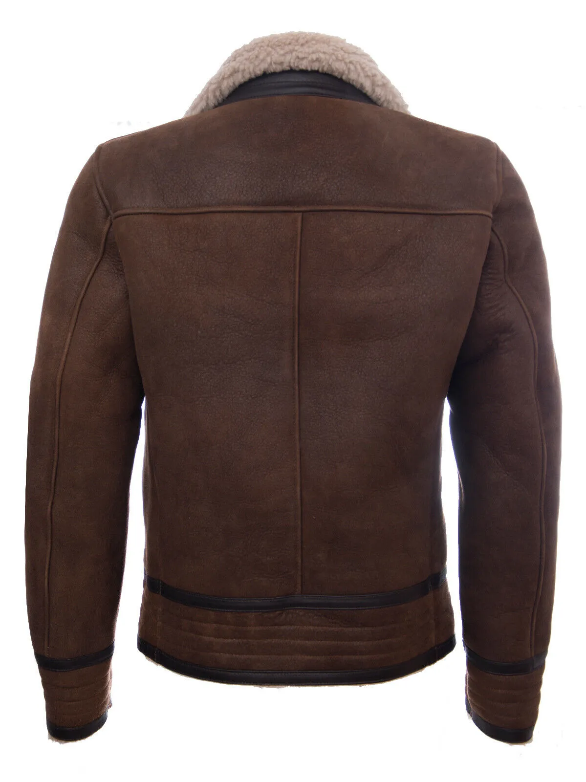 Mens Retro Pilot Sheepskin Leather Biker Jacket-Bogota