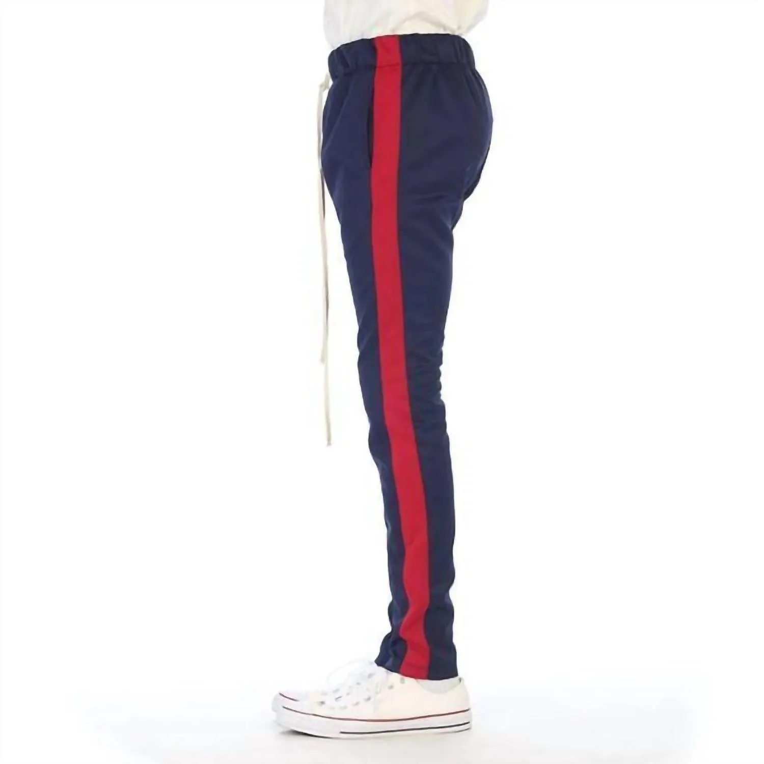 Men's Track Pant In Navy/red
