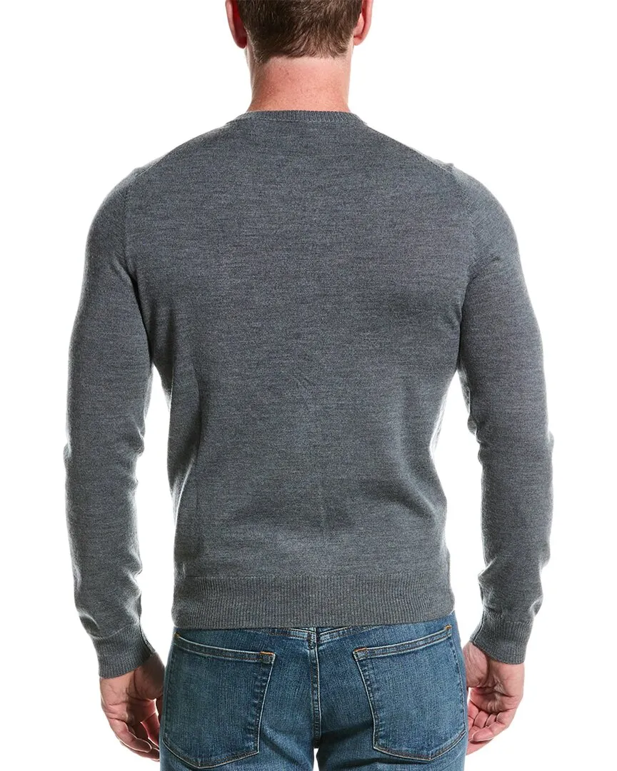 Mette mens  Merino Wool V-Neck Sweater, XL, Grey