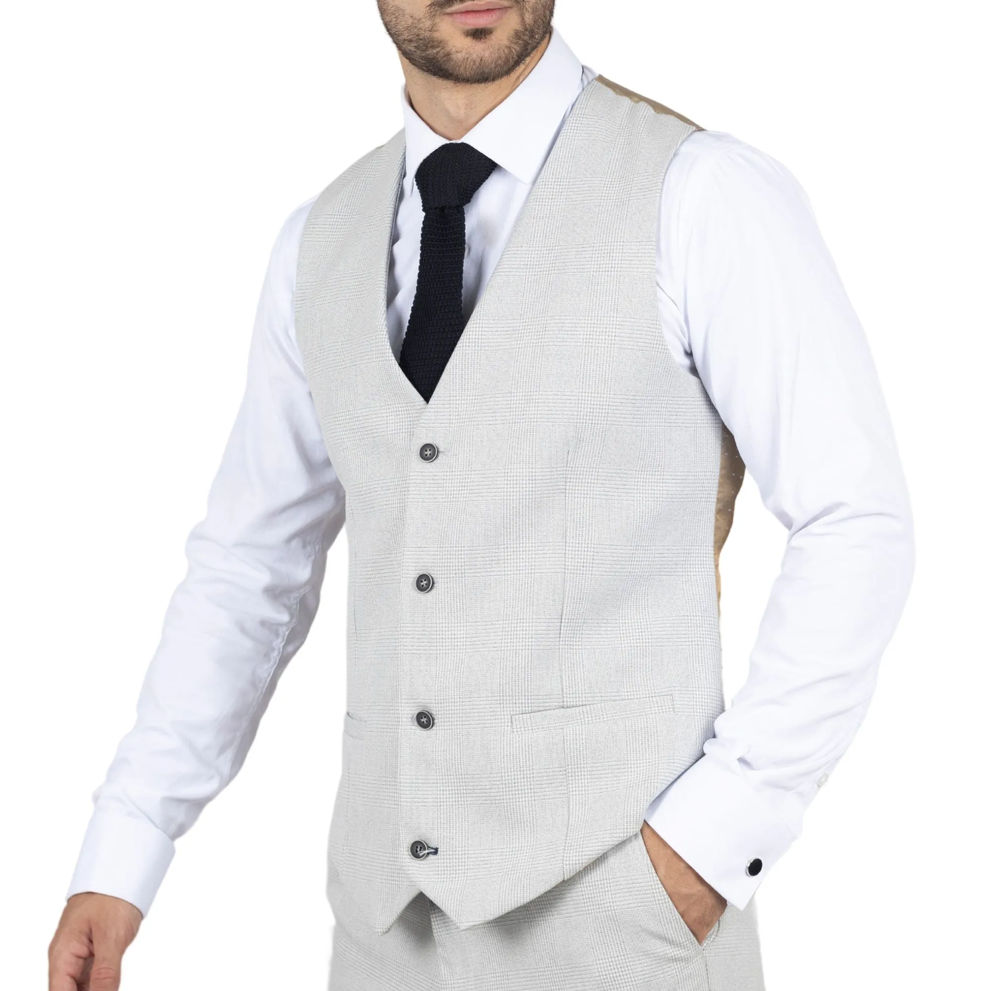 Miller Waistcoat Check Tailored Fit Vest