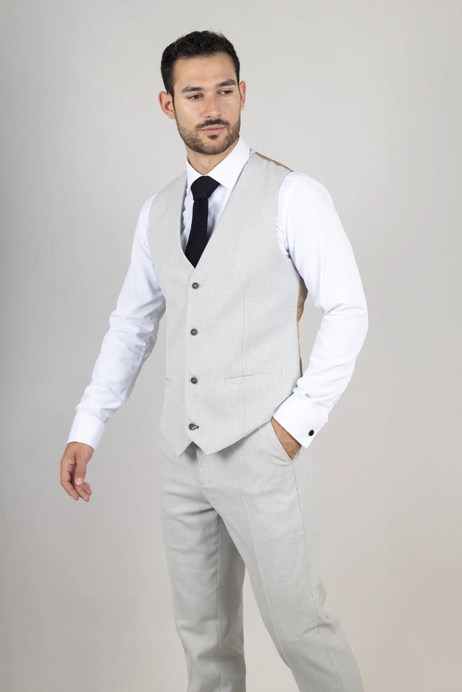 Miller Waistcoat Check Tailored Fit Vest