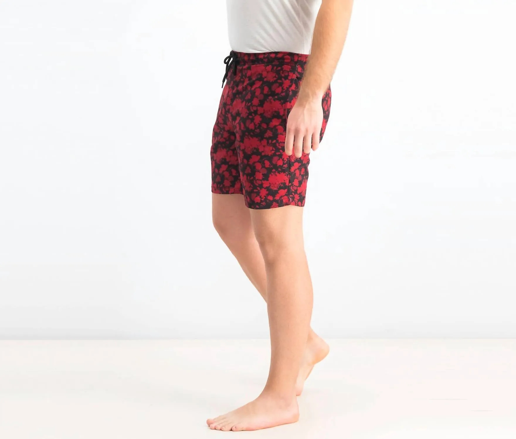 Modern-Fit Floral Board Shorts In Red