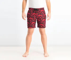 Modern-Fit Floral Board Shorts In Red