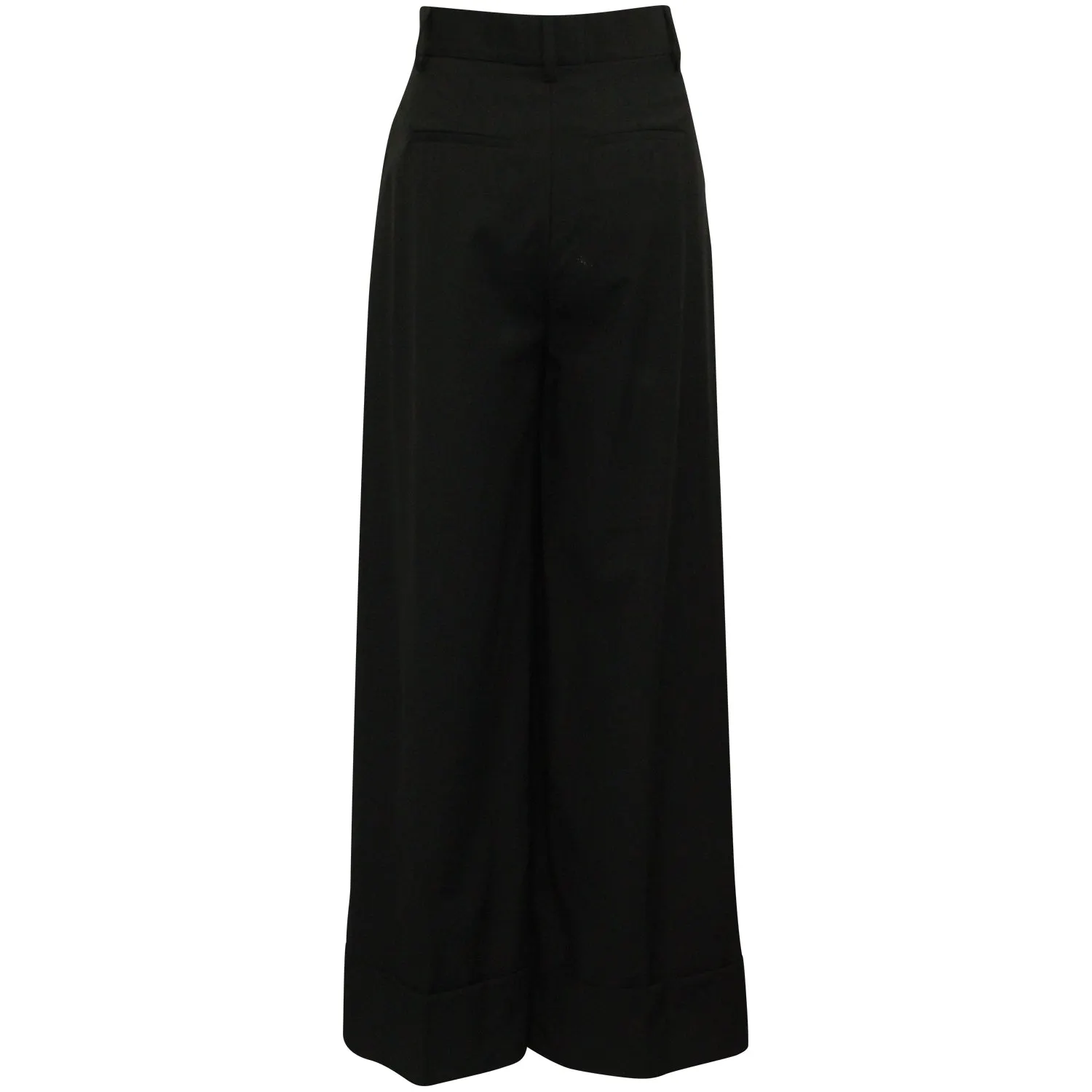 MSGM Wide Leg Tailored Pants in Black Polyester