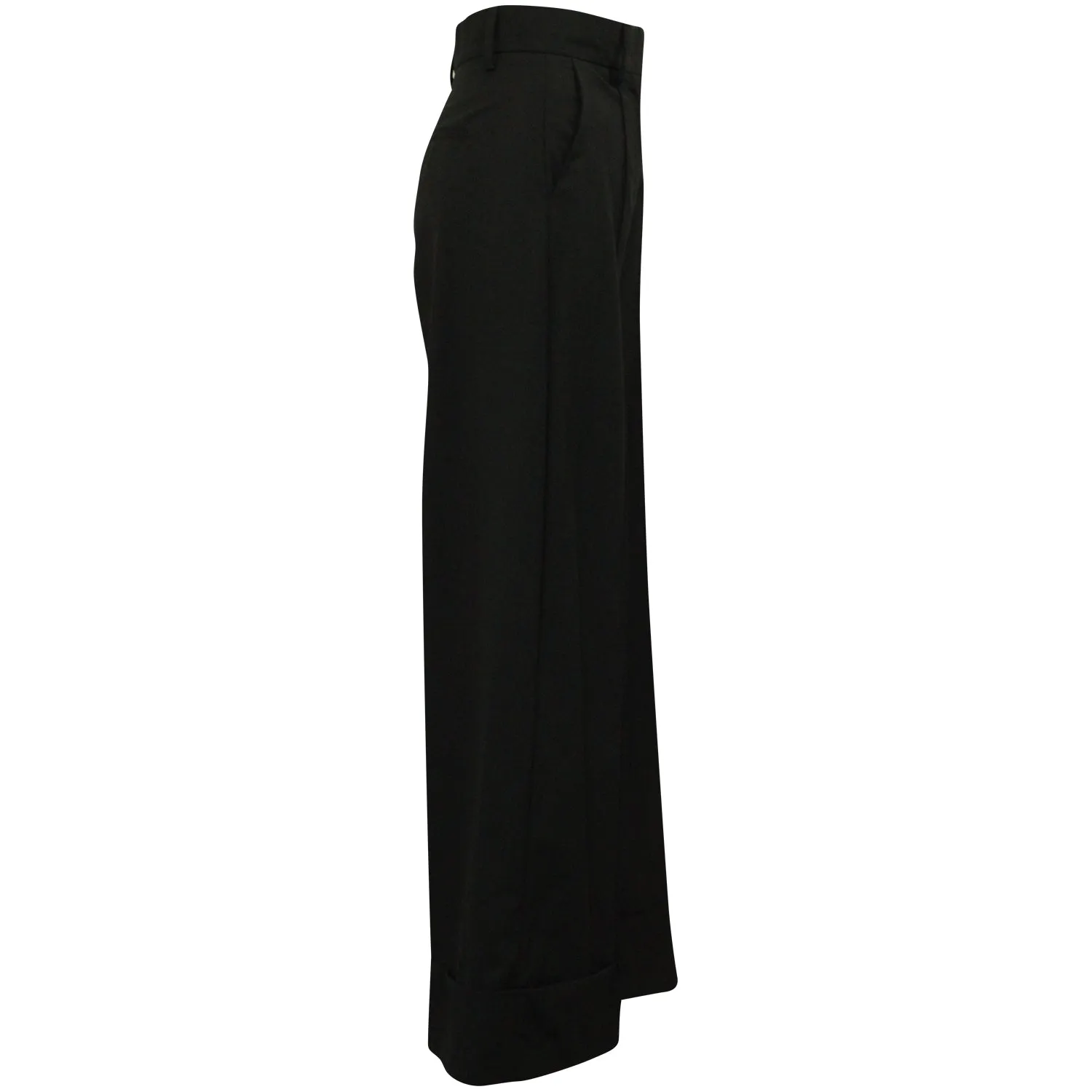 MSGM Wide Leg Tailored Pants in Black Polyester
