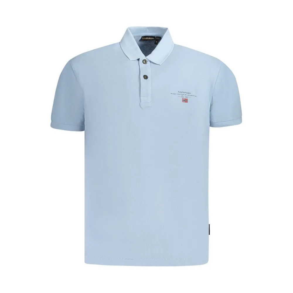 Napapijri blue Cotton Men Polo Men's Shirt