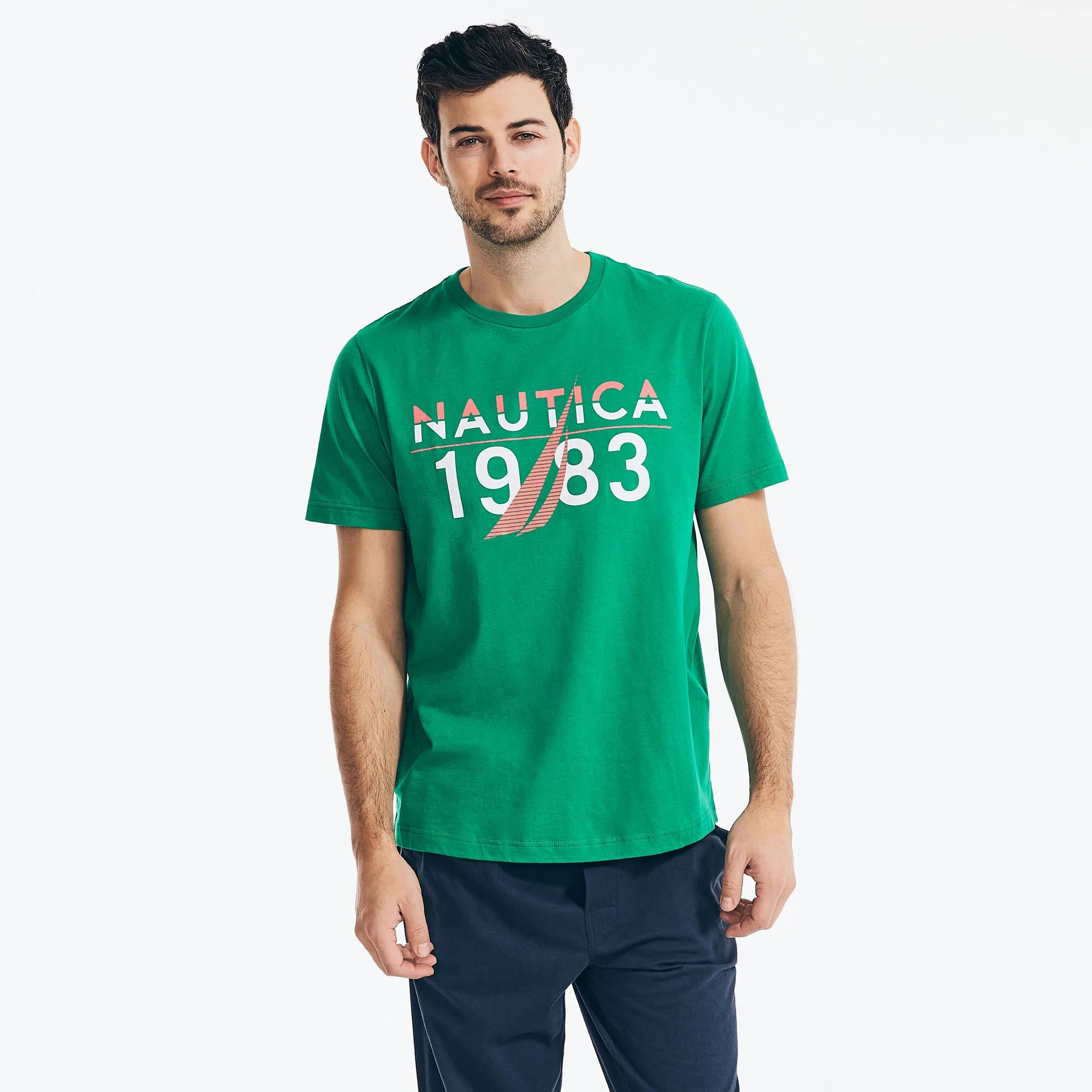 Nautica Mens 1983 Logo Graphic Sleep T-Shirt